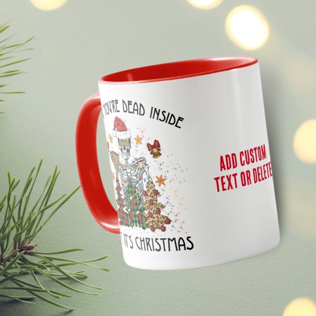 Mug Drôle Skeleton Vibes Éffrayantes Skull Head Noël (Créateur téléchargé)