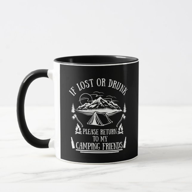 Mug Drôle slogan camper camping à boire des paroles (Gauche)