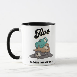 Mug Drôle Sloth Cinq minutes de plus