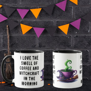 Mug Drôle Sorcière à thème violet vert et noir Hallowe