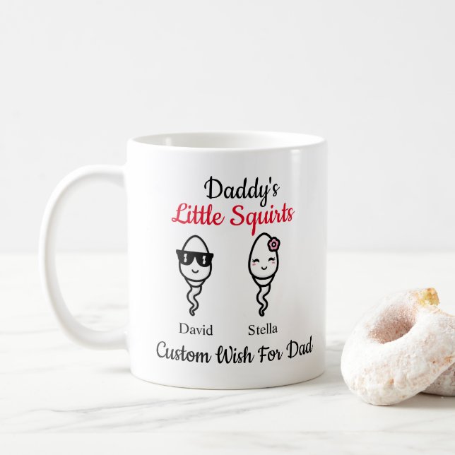 Mug Drôle Sperm Daddy's Little Squirts Fête des pères (Avec donut)