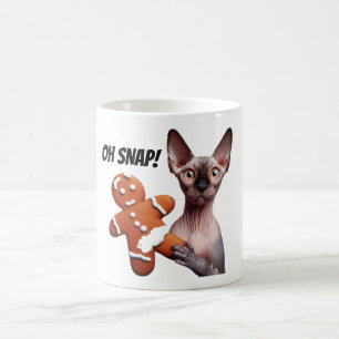 Mug Drôle Sphynx Chat Gingerbread Cookie Oh Snap