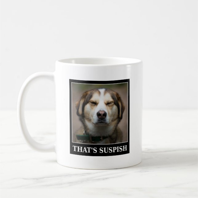 Mug Drôle Suspish Chien mème (Gauche)
