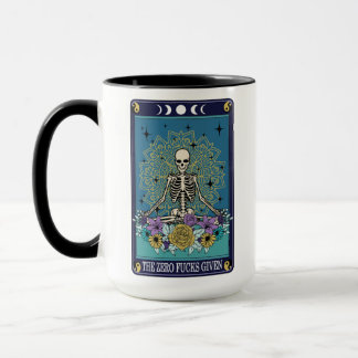 Mug Drôle Tarot Le Zéro F*cks Donné Carte Skeleton