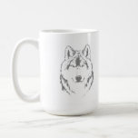 Mug Drôle tête Wolf croquis<br><div class="desc">Funky Wolf Head Face Sketch Coffee / Tea Mug Cup à ajouter à votre collection de produits d'accueil / de bureau. Un cadeau/cadeau cool pour tous ceux qui aiment les objets de design personnalisés,  les vibes positives,  les loups,  les animaux sauvages et la nature,  etc.</div>