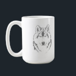 Mug Drôle tête Wolf croquis<br><div class="desc">Funky Wolf Head Face Sketch Coffee / Tea Mug Cup à ajouter à votre collection de produits d'accueil / de bureau. Un cadeau/cadeau cool pour tous ceux qui aiment les objets de design personnalisés,  les vibes positives,  les loups,  les animaux sauvages et la nature,  etc.</div>