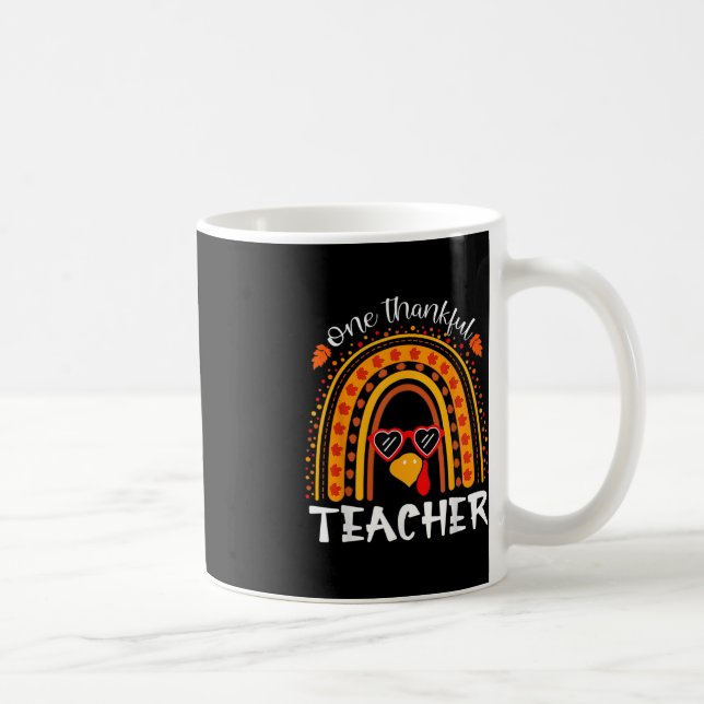 Mug Drôle Thanksgiving Rainbow Leopard Fall One Thankf (Droite)