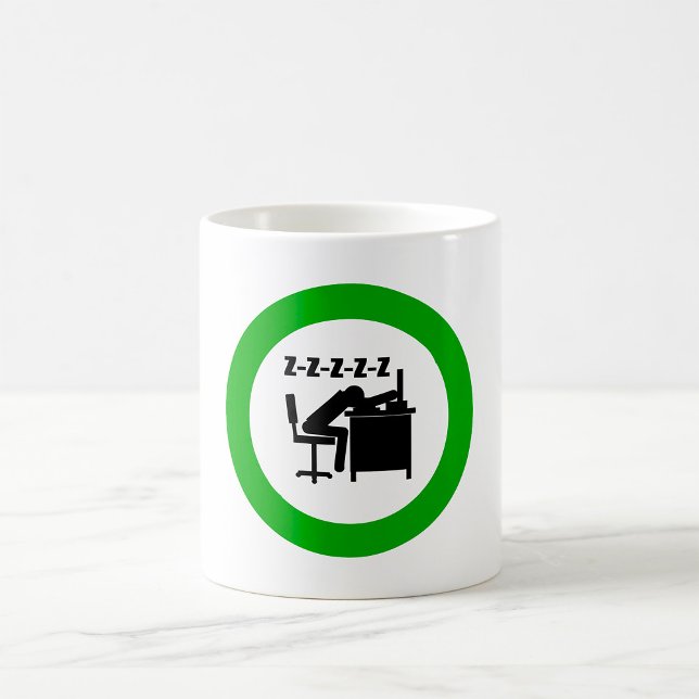 Mug Drôle Travailleur de bureau dormant au bureau (Créateur téléchargé)
