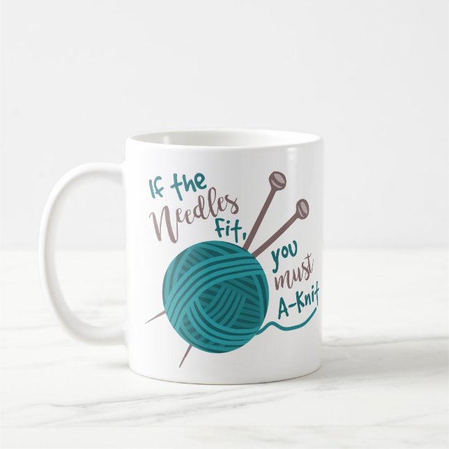 Mug Drôle Tricot Kitter Humour Needles Yarn (Gauche)