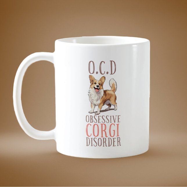 Mug Drôle trouble corgi obsessif (Créateur téléchargé)