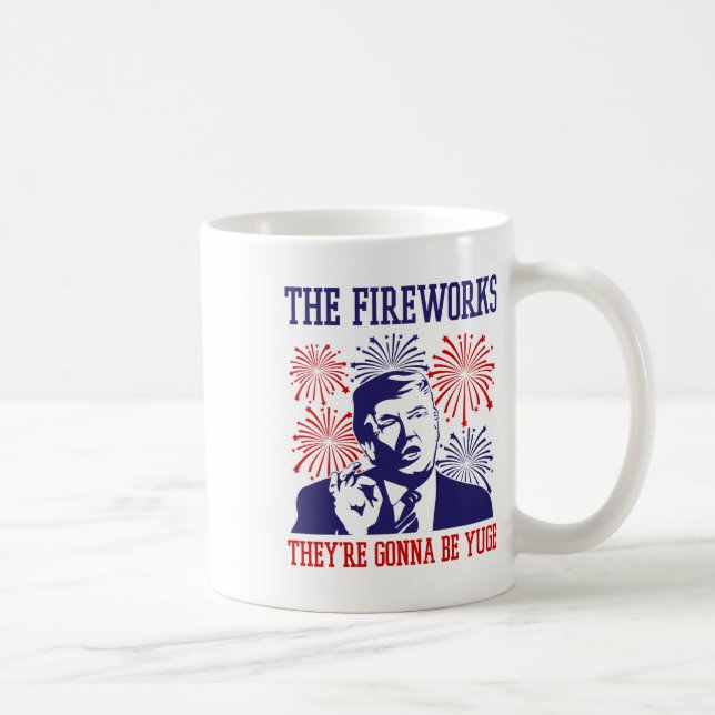 Mug Drôle Trump Citation Fireworks 4 juillet (Droite)