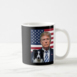 Mug Drôle Trump et frontière Collie Dog Usa Drapeau Él