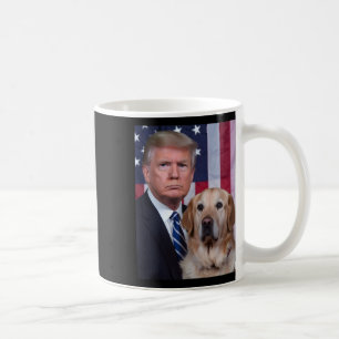 Mug Drôle Trump et Golden Retriever Dog Usa Drapeau El