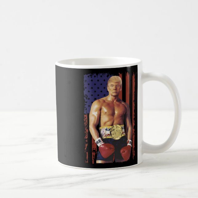 Mug Drôle Trump Rocky Boxer Meme Boxer Us Flag Patrio (Droite)