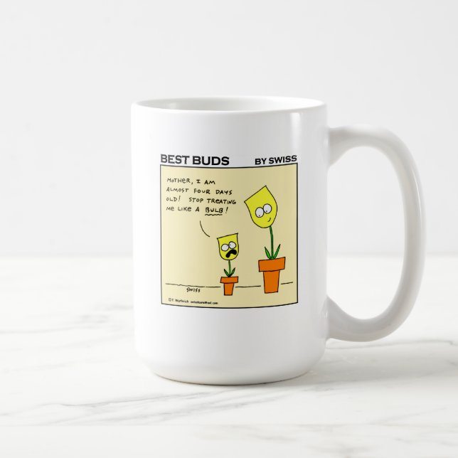 Mug Drôle Tulipes Jaunes Best Buds Maman Caricature (Droite)