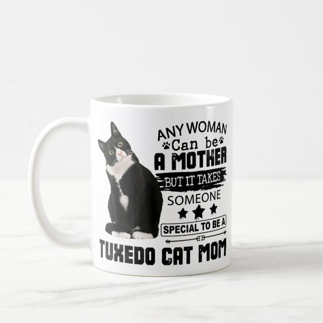 Mug Drôle Tuxedo Cat Maman Citation Tuxie Cat Cadeau (Gauche)