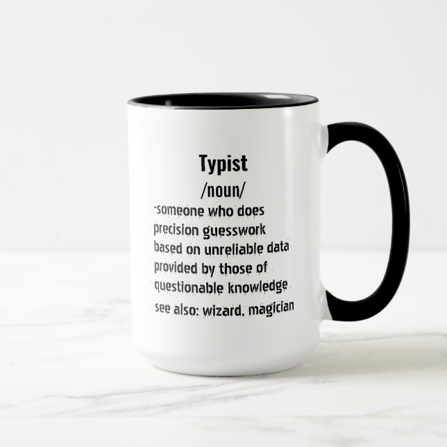 Mug drôle Typist Definition cadeaux pour hommes femmes (Droite)