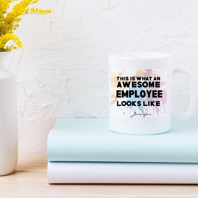Mug Drôle Un Employé Awesome Semble Personnalisé (Créateur téléchargé)