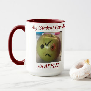 Mug Drôle VERT & ROUGE ''Apple from My Student''
