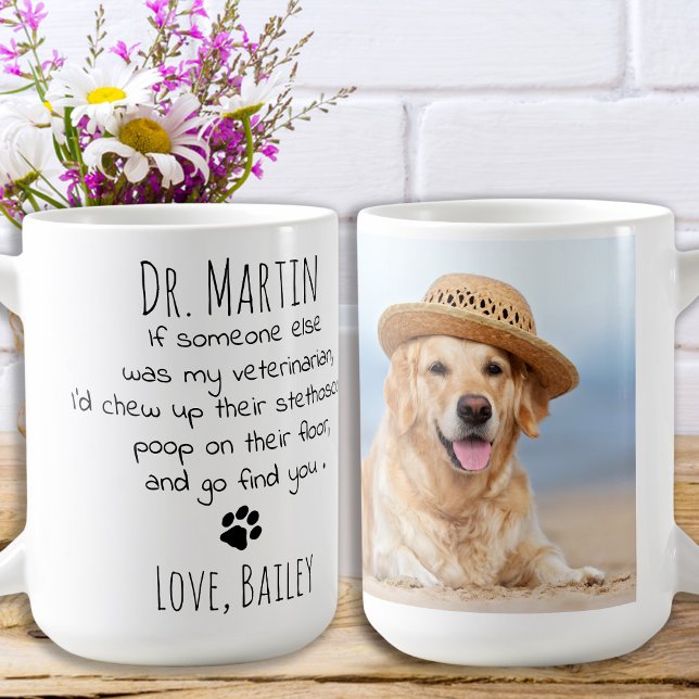 Mug Drôle Vétérinaire Personnalisé Photo Animaux de co (Créateur téléchargé)