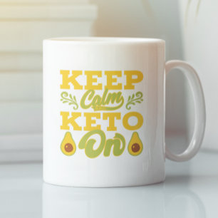 Mug Drôle Vintage Garder le calme et Keto sur Citation