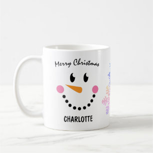 Mug Drôle visage de Snowman, Joyeux Noël