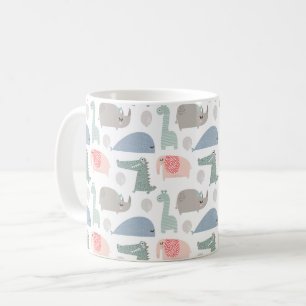 Mug Drôle Visage mignon Doodle Motif animal