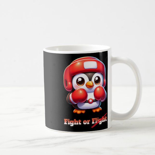 Mug Drôle Vol De Pingouin Ou Battre Boxe Mixed martial (Droite)