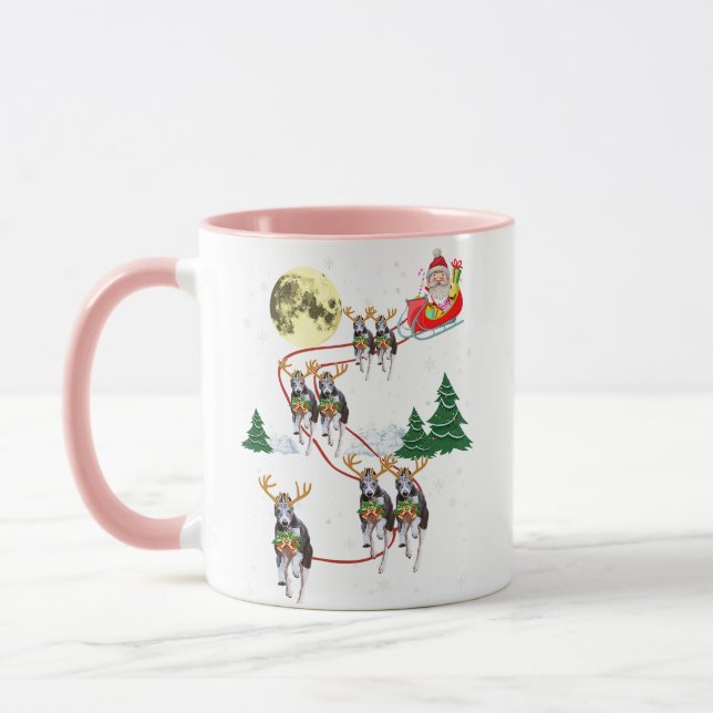 Mug Drôle Whippet Reindeer Noël Lune Père Noël Xmas D (Gauche)
