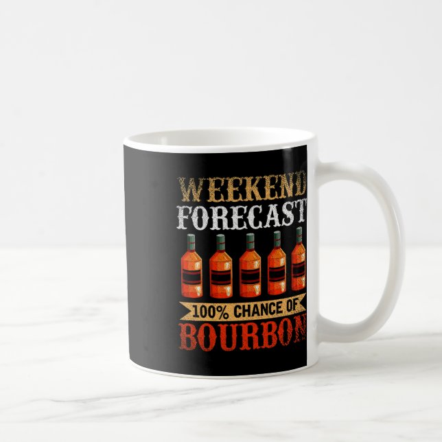 Mug Drôle Whiskey Drunk Weekend Prévision 100% Chance  (Droite)