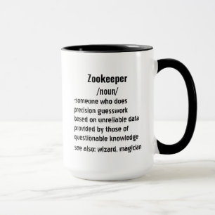 Mug drôle Zookeeper Définition cadeaux pour hommes fem