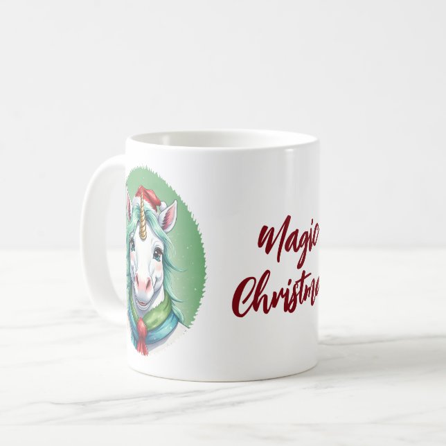 Mug Drôles d'animaux pour Noël - Licorne 1 (Devant gauche)