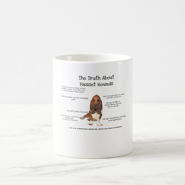 Mug drôles de Basset hound (Centre)