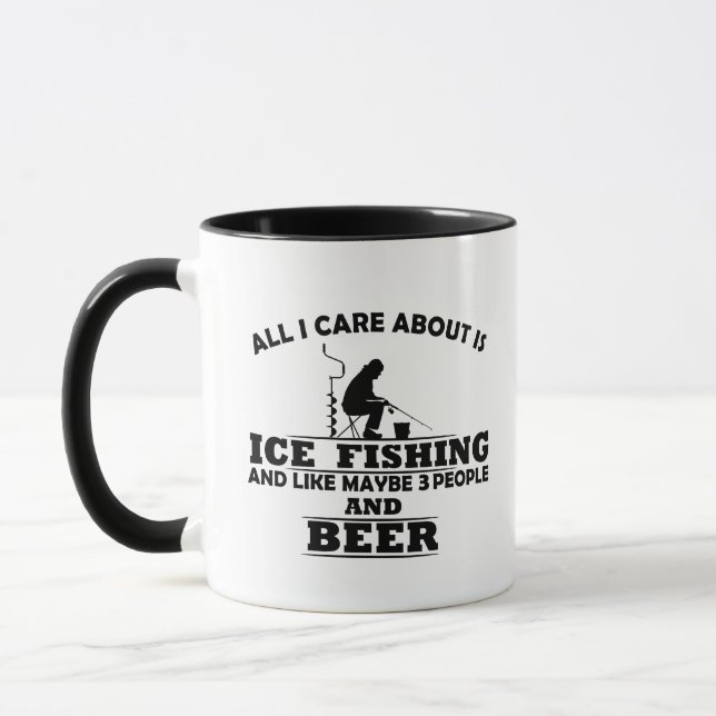 Mug Drôles de citations sur la pêche sur glace (Gauche)
