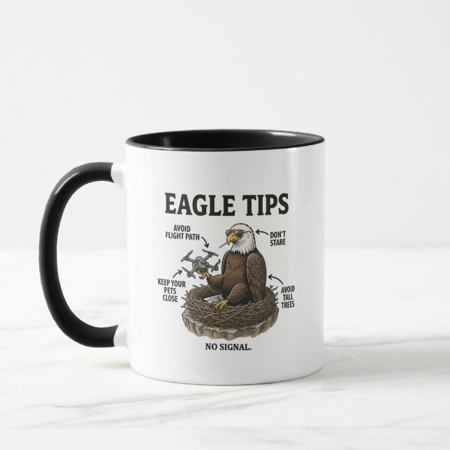 Mug Drôles de conseils de pygargue à tête blanche Humo (Gauche)