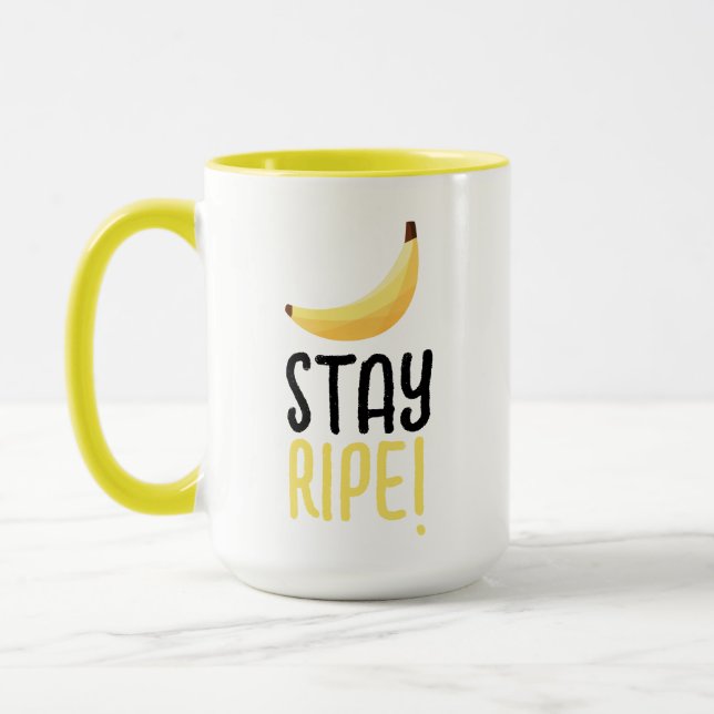 Mug Drôles de faveurs de fête à thème banane rétro ave (Gauche)