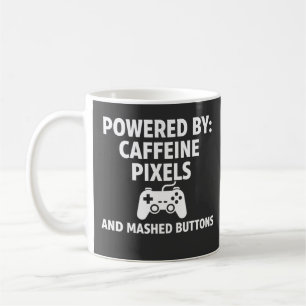 Mug Drôles de pixels de caféine et de boutons écrasés 