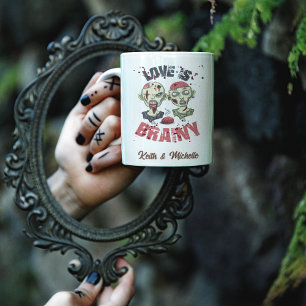 Mug Drôles de Zombies L'amour est cérébral Halloween