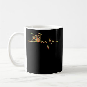 Mug Drum vintage Heartbeat Funny Drummer Cadeau