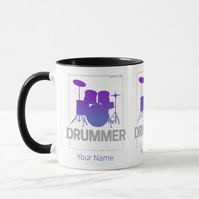 Mug Drummer Born To Be for Percussionist Band Member (Gauche)