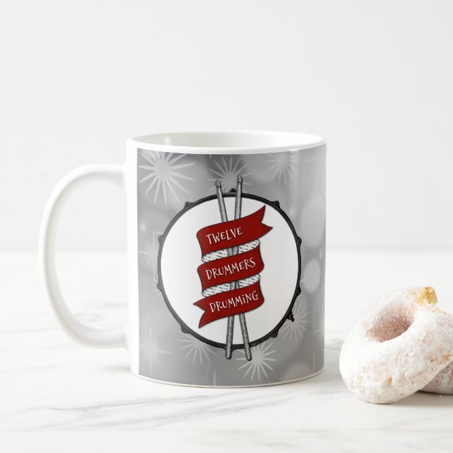 Mug Drummer Boy Christmas Snare Drum Holiday Musician (Avec donut)