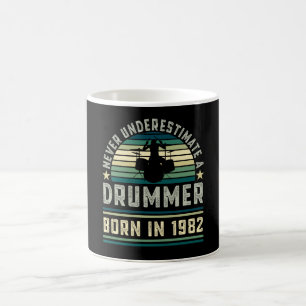 Mug Drummer né en 1982 40e anniversaire Drumming Gifts