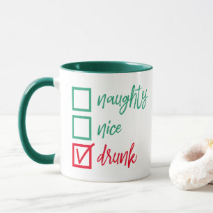 Mug Drunk Not Naughty ou Nice   Funny Humour de Noël