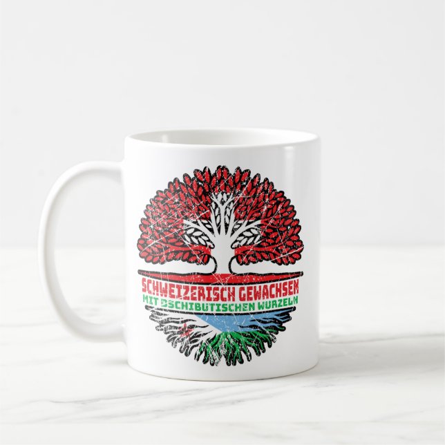 Mug Dschibuti Schweizer Schweiz Baum (Gauche)