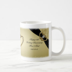 Mug du 50e anniversaire du Mariage Gold Black