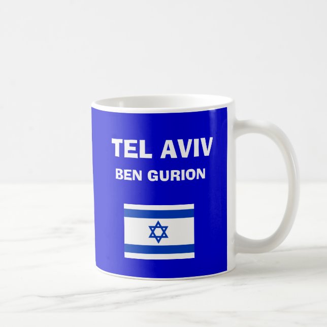 Mug du code de l'aéroport TLV Israël-Ben Gourion ( (Droite)