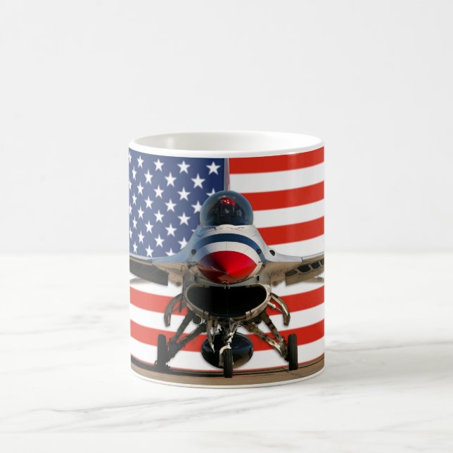 Mug du drapeau américain F-16 (Centre)