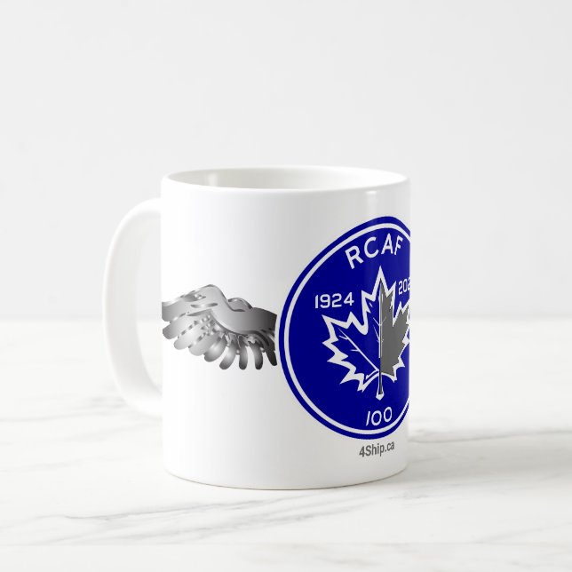 Mug du logo gris Vintage de l'ARC 100 (Devant gauche)