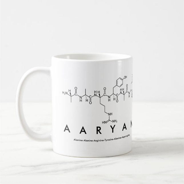 Mug du nom du peptide Aaryan (Gauche)
