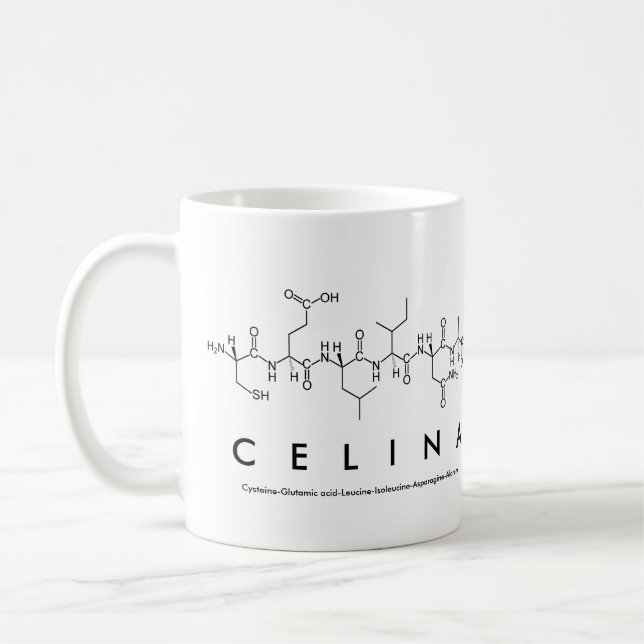 Mug du nom du peptide Celina (Gauche)